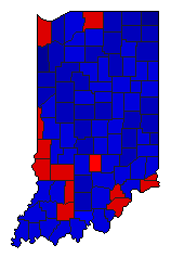 1952 Indiana County Map of General Election Results for Governor