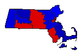1952 Massachusetts County Map of General Election Results for Senator