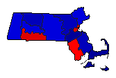 1952 Massachusetts County Map of General Election Results for Attorney General