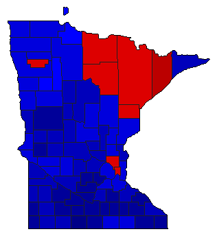 1952 Minnesota County Map of General Election Results for Senator