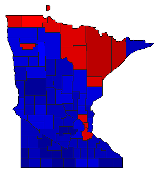 1952 Minnesota County Map of General Election Results for Governor