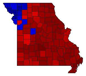 1952 Missouri County Map of Democratic Primary Election Results for Governor
