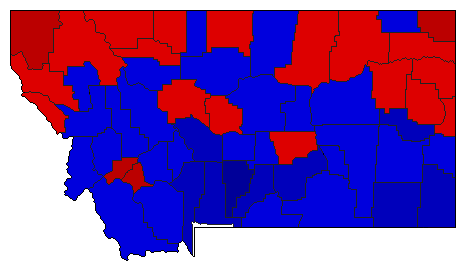 1952 Montana County Map of General Election Results for Governor