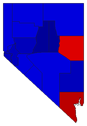 1952 Nevada County Map of General Election Results for Senator