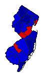 1952 New Jersey County Map of General Election Results for Senator