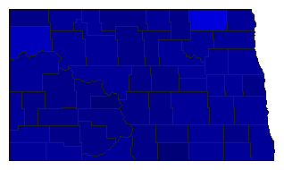 1952 North Dakota County Map of General Election Results for Governor
