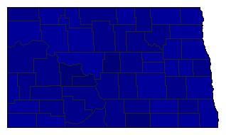 1952 North Dakota County Map of General Election Results for Lt. Governor