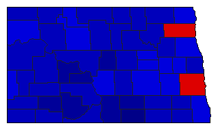 1952 North Dakota County Map of General Election Results for Attorney General