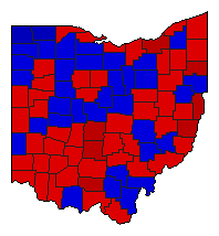 1952 Ohio County Map of General Election Results for Governor