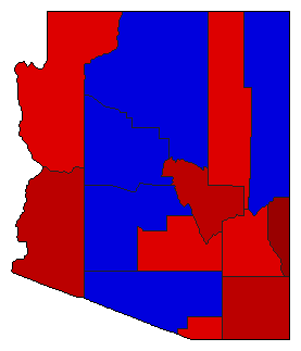1952 Arizona County Map of General Election Results for Senator