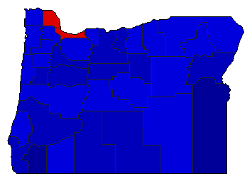 1952 Oregon County Map of General Election Results for Secretary of State