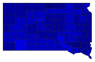 1952 South Dakota County Map of General Election Results for Governor