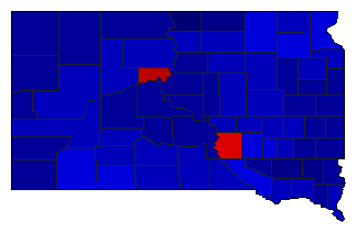 1952 South Dakota County Map of General Election Results for Lt. Governor