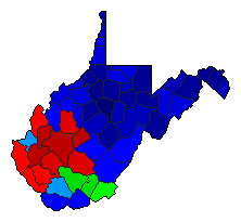 1952 West Virginia County Map of Republican Primary Election Results for Governor
