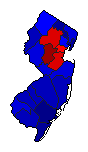 1953 New Jersey County Map of Republican Primary Election Results for Governor