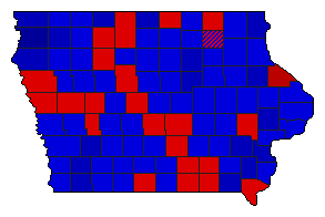 1954 Iowa County Map of General Election Results for Senator