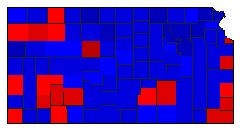 1954 Kansas County Map of General Election Results for Lt. Governor
