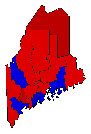1954 Maine County Map of General Election Results for Governor