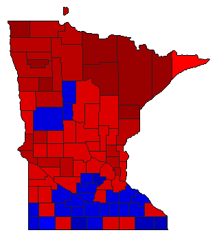 1954 Minnesota County Map of General Election Results for Senator