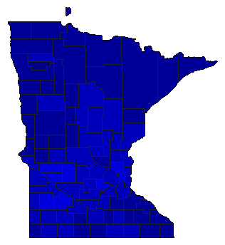 1954 Minnesota County Map of Republican Primary Election Results for Secretary of State