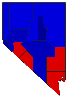 1954 Nevada County Map of General Election Results for Controller
