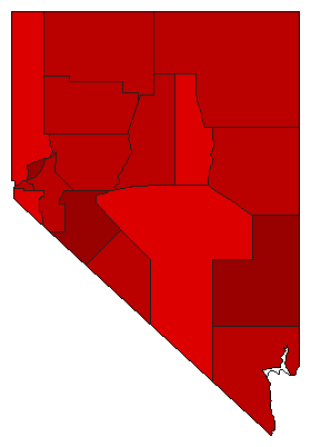 1954 Nevada County Map of General Election Results for Secretary of State