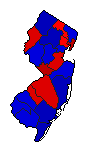 1954 New Jersey County Map of General Election Results for Senator