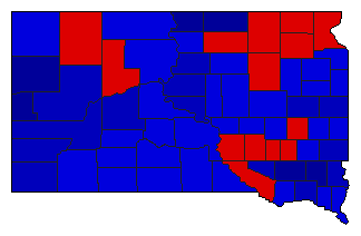 1954 South Dakota County Map of General Election Results for Senator