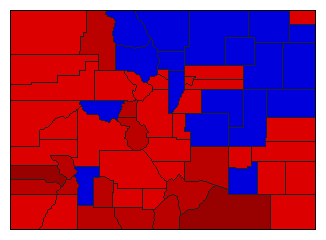1954 Colorado County Map of General Election Results for Governor