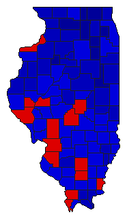 1956 Illinois County Map of General Election Results for Senator