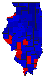 1956 Illinois County Map of General Election Results for Secretary of State