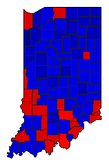 1956 Indiana County Map of General Election Results for Senator