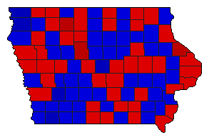 1956 Iowa County Map of General Election Results for Governor