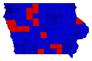 1956 Iowa County Map of General Election Results for State Treasurer