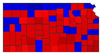 1956 Kansas County Map of General Election Results for Governor