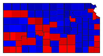 1956 Kansas County Map of General Election Results for Lt. Governor