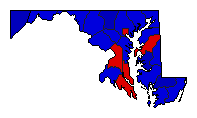 1956 Maryland County Map of General Election Results for Senator