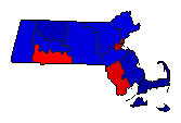1956 Massachusetts County Map of General Election Results for Attorney General