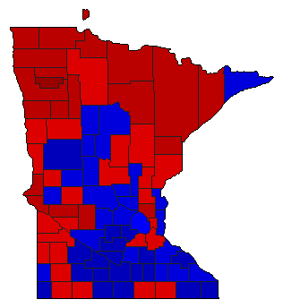 1956 Minnesota County Map of General Election Results for Governor
