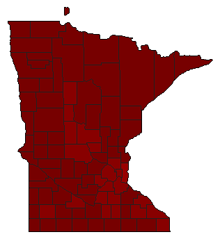 1956 Minnesota County Map of Democratic Primary Election Results for Governor