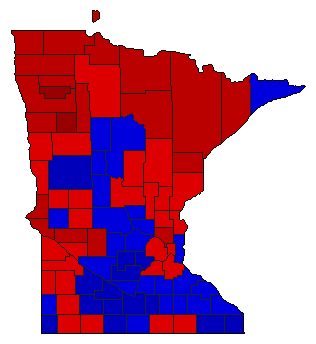 1956 Minnesota County Map of General Election Results for Lt. Governor