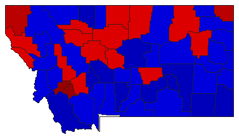 1956 Montana County Map of General Election Results for Governor