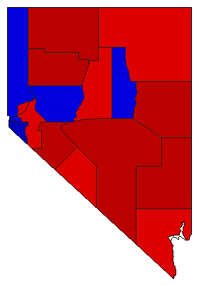 1956 Nevada County Map of General Election Results for Senator