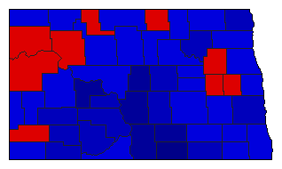 1956 North Dakota County Map of General Election Results for State Auditor