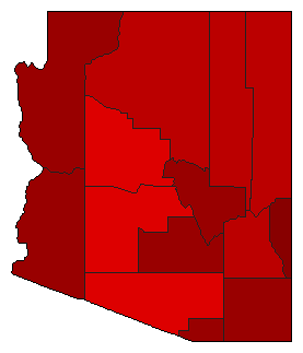 1956 Arizona County Map of General Election Results for Senator