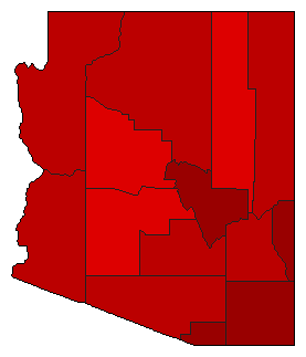 1956 Arizona County Map of General Election Results for Governor