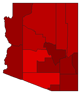 1956 Arizona County Map of General Election Results for Secretary of State