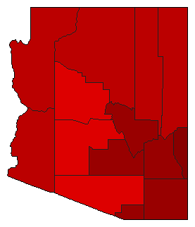 1956 Arizona County Map of General Election Results for State Treasurer