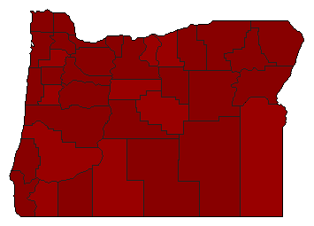 1956 Oregon County Map of Democratic Primary Election Results for Senator