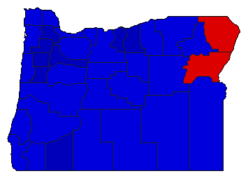 1956 Oregon County Map of General Election Results for State Treasurer